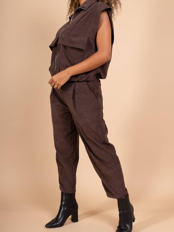 Pépouz' Paris - Wholesale Pants - Women's - Straight pants in suede PPN25589