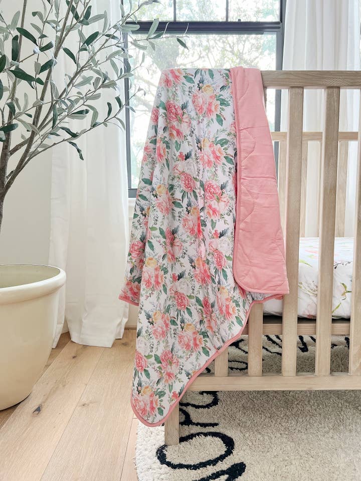 NODNAL Co. - Wholesale Bedding Blanket - Kids & Baby - Bamboo Quilted Blanket in Dusty Rose11