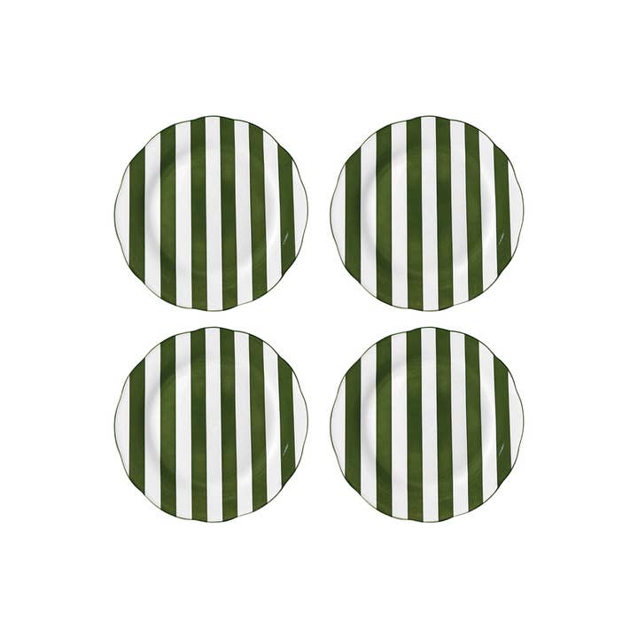 Opjet Paris - Wholesale Dinner Plate - Set of 4 green trattoria dessert plates D19cm