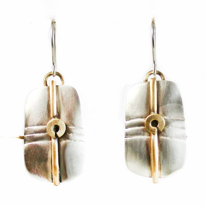 Silky Satin Earrings Sterling and Brass for wholesale by Whitney Designs Ltd.