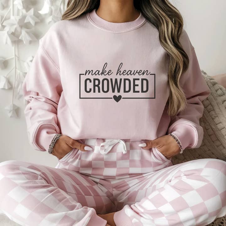 Trendznmore - Modern Graphic Apparel - Wholesale Graphic Sweatshirt - Women's - Make Heaven Crowded Crewneck Sweatshirt6