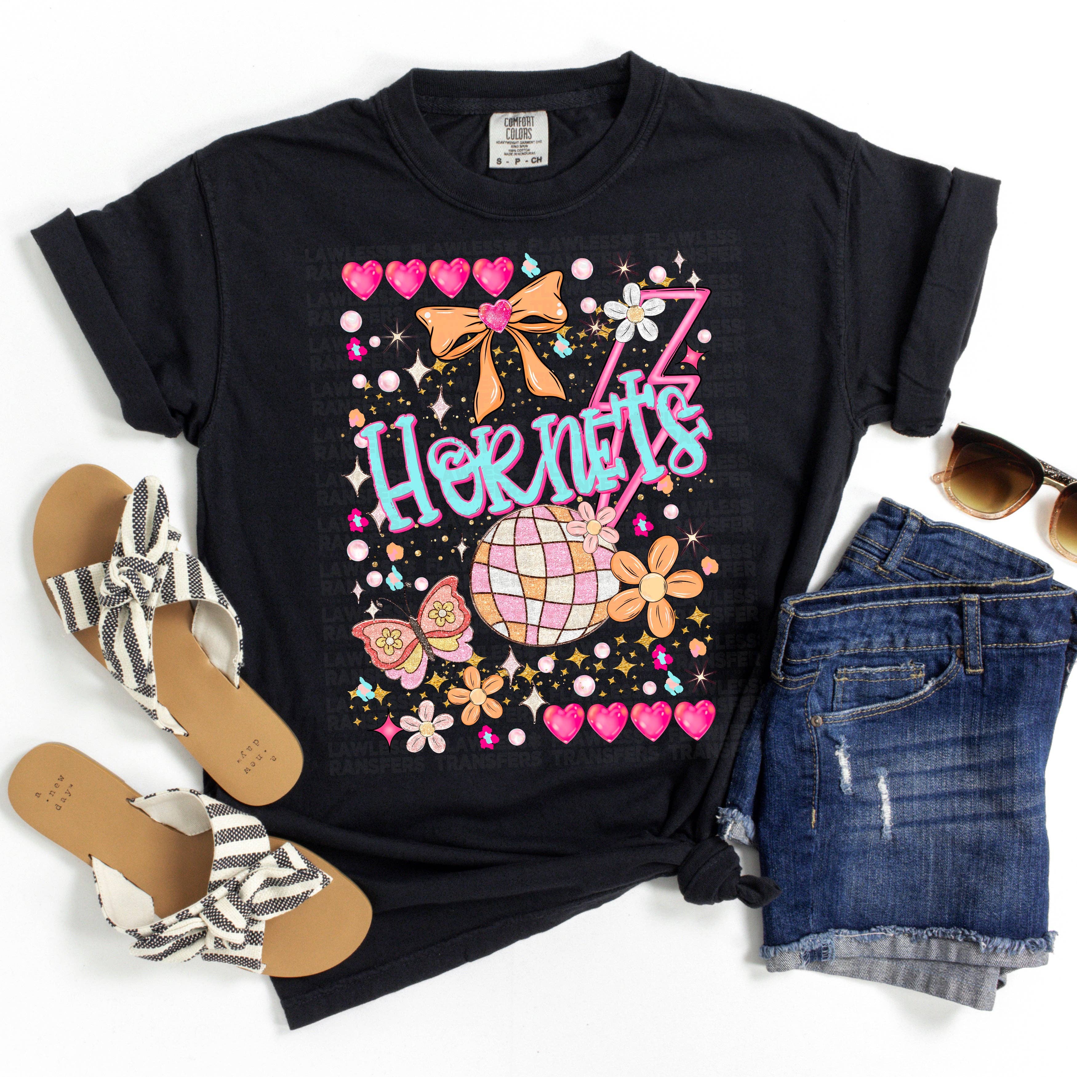 Flawless Transfers - Wholesale Sublimation Transfer - Hornets Preppy Mascot DTF Transfer0