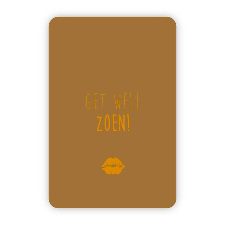 Greeting card | Get well kiss gold foil for wholesale by Wensjegeluk