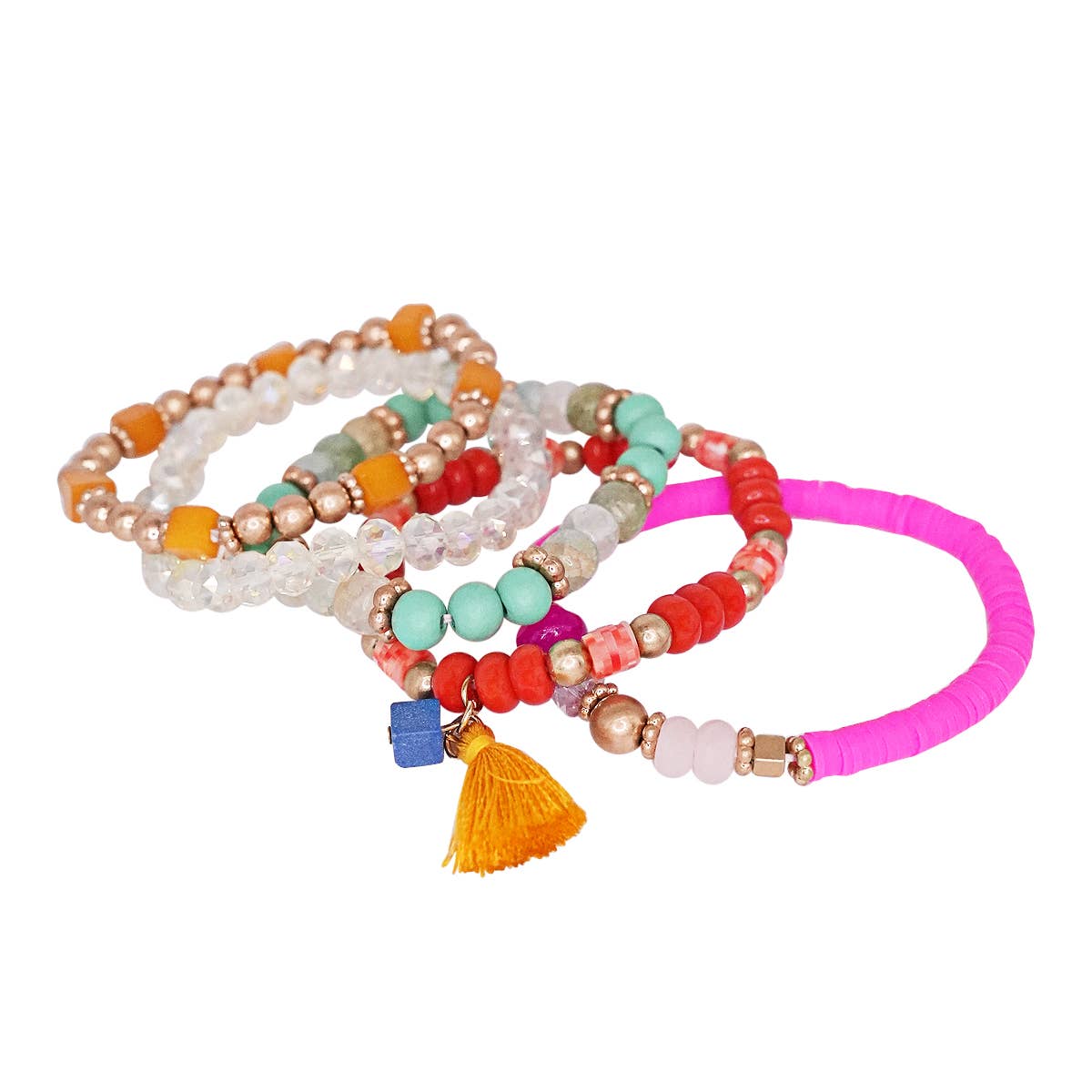 Loven x Mini Momo - Wholesale Beaded Bracelet - Beaded Bracelet Set Stack Stretch Multi Layered Boho Bangles10