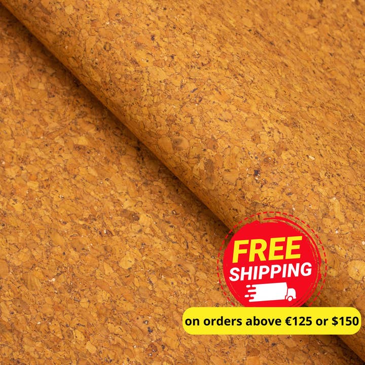 Agglomerate Yellow Portuguese cork fabric COF-358 for wholesale by Meninas Bonitas Cork