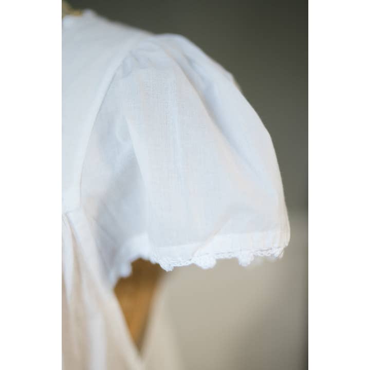 Maison d' Haiti - Wholesale Nightgown - Women's - Crimson Red Embroidered Cotton Nightgown4