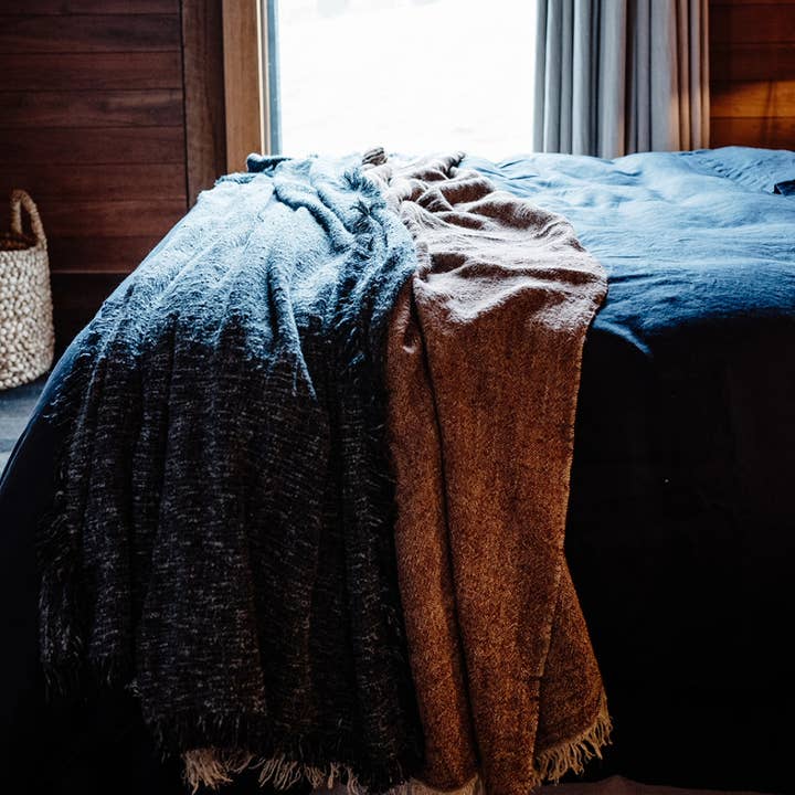 Tobacco Tabako Linen Throw for wholesale on Faire1