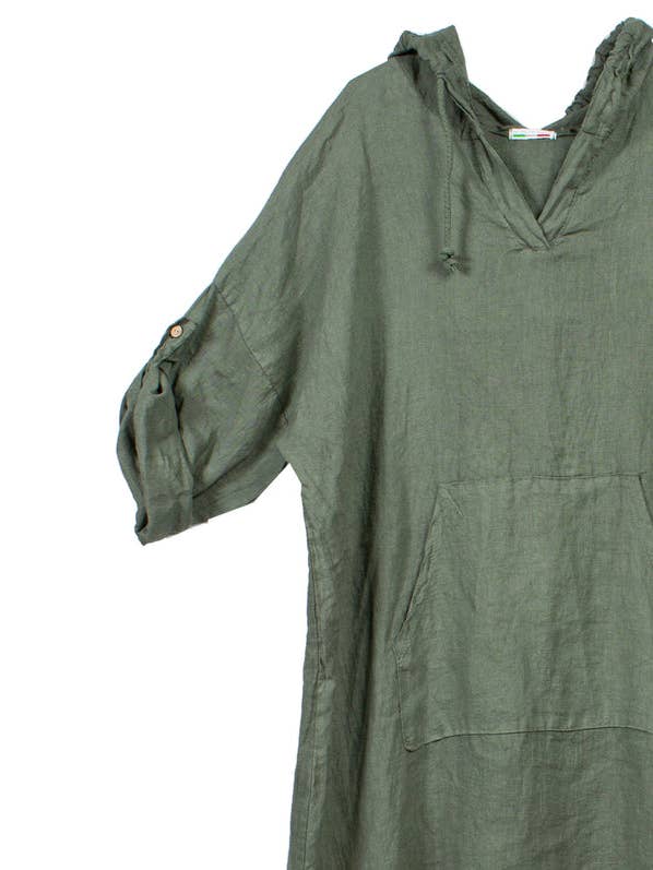 Robe Milana en vert mousse pour la vente par Caposhie