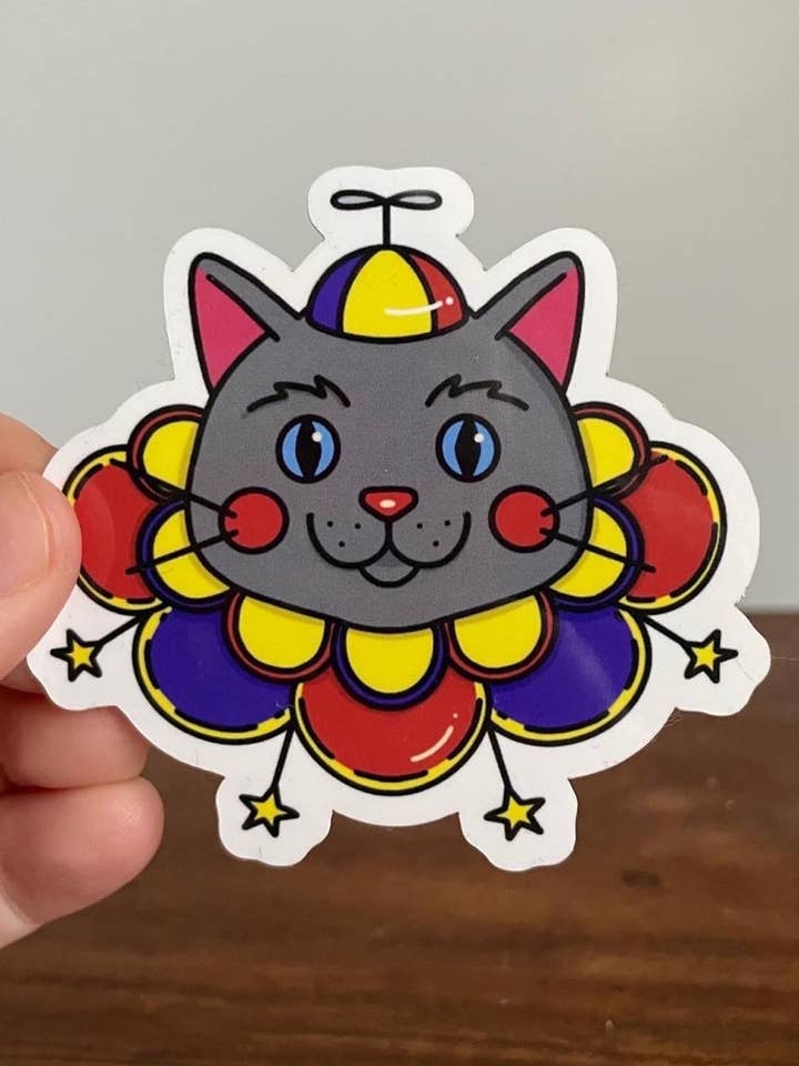 Zippy Cat Palhaço - autocolante vinil por atacado de Oli Jolly Ink