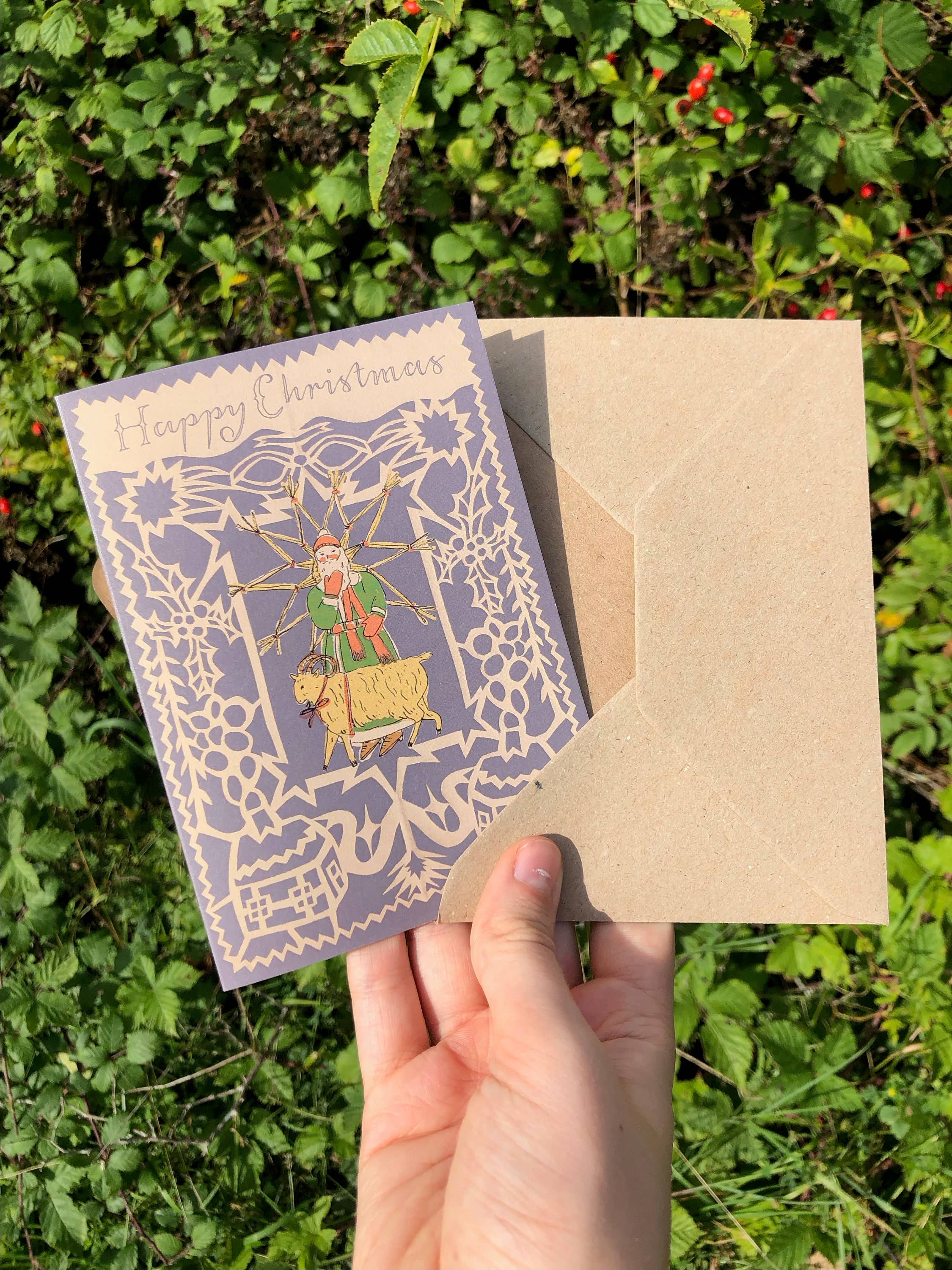 Tulips and Heather - Wholesale Christmas Card - Folk Art Christmas/ Yule/ Winter/ Solstice Greeting Cards1