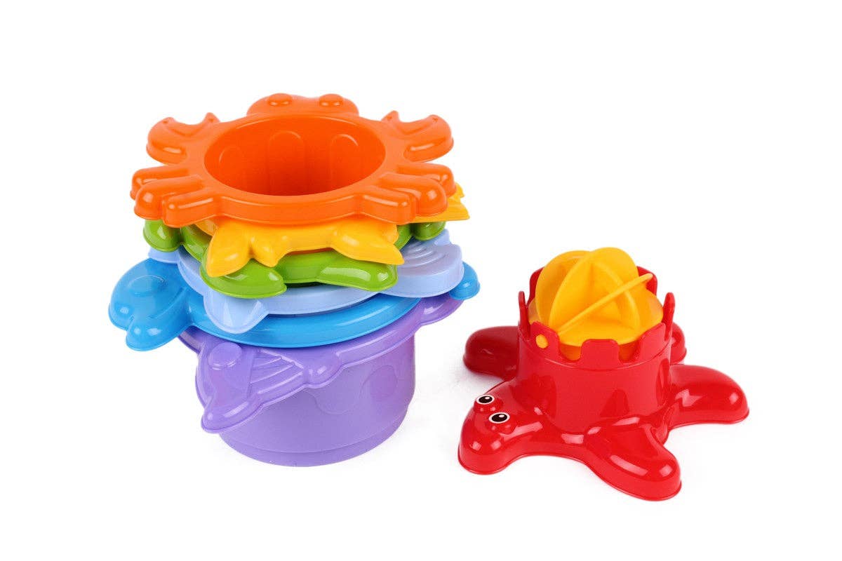 Technok - Wholesale Stacking Rings Game - Baby - TECHNOK Stacking Cups (7 Pieces) - Sea Animal Shapes4