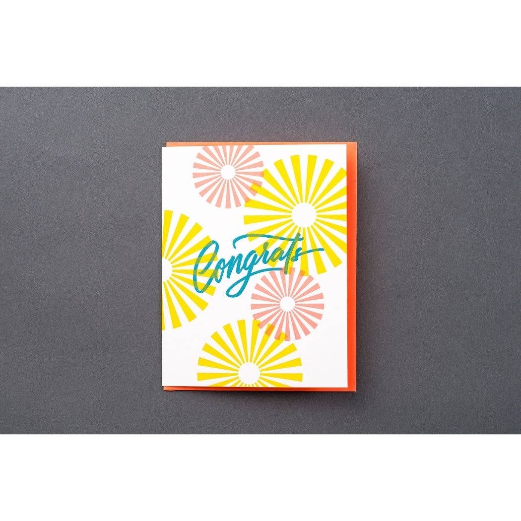 Porchlight Press Letterpress – Großhandel Glückwunschkarte – Congrats Starburst Kalligraphie-Karte5