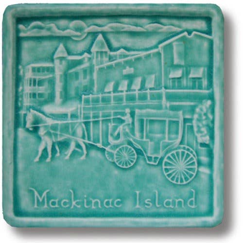 Mackinac Island Carriage Art Tile 6x6" for wholesale by Whistling Frog Tile Inc.