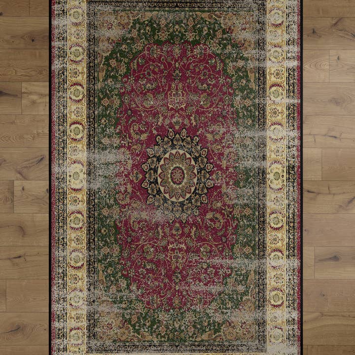 Living Room Area Rug with Nonslip Backing, Classic Pink for wholesale by Quickway Imports