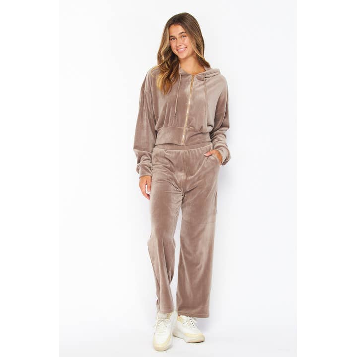 HiteJeans - Wholesale Lounge set – Women's - VELOUR ZIP UP HOODIE PANTS SET30