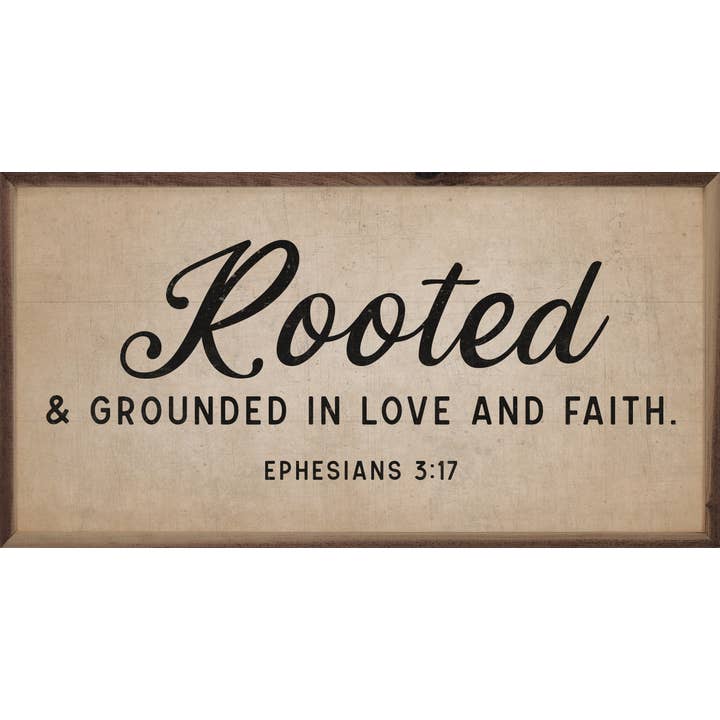 Rooted And Grounded Ephesians 3 17 Tan for wholesale by Kendrick Home