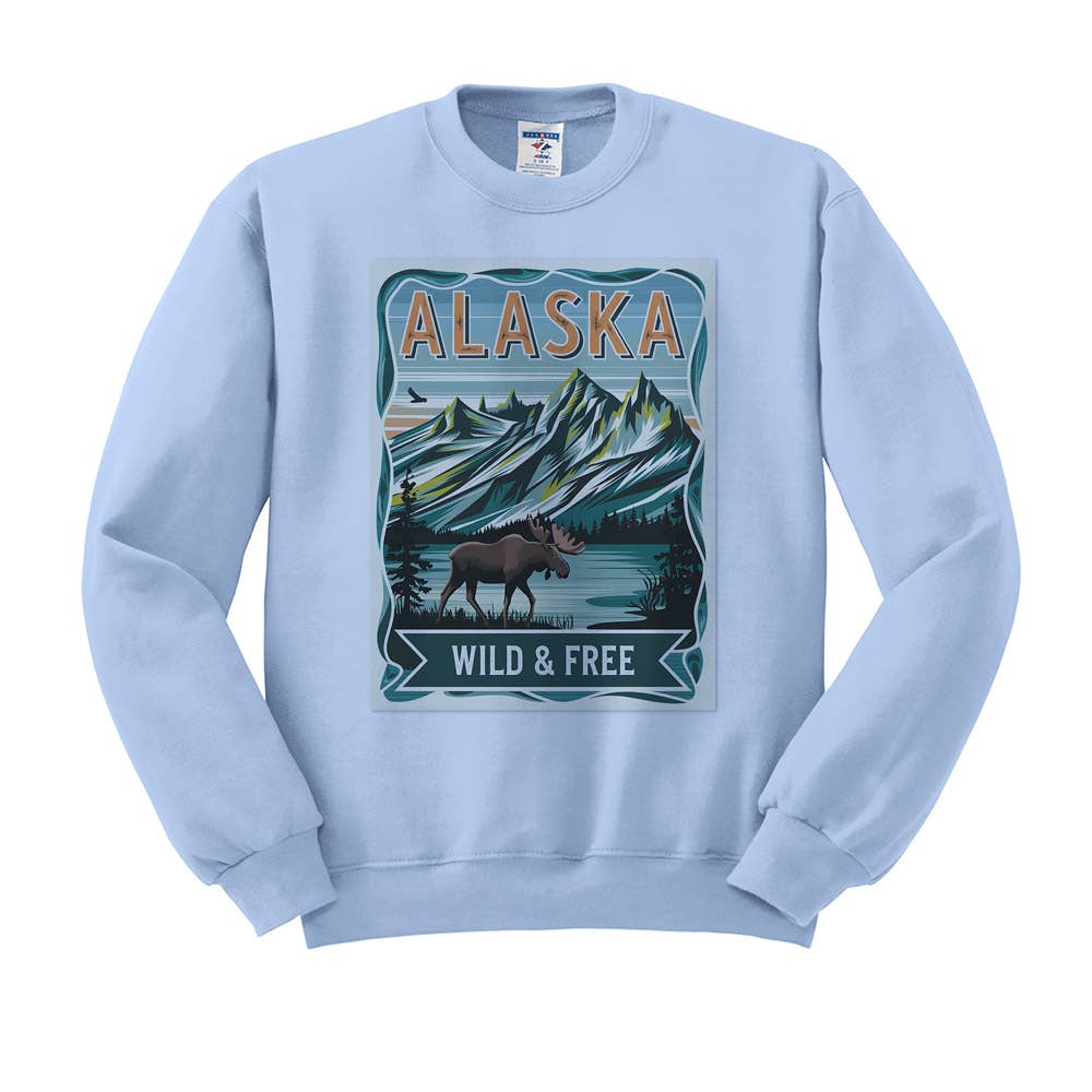 DaisyChainDesignCo - Wholesale Graphic Sweatshirt - Women's - Stamp Alaska Crewneck Sweatshirt1