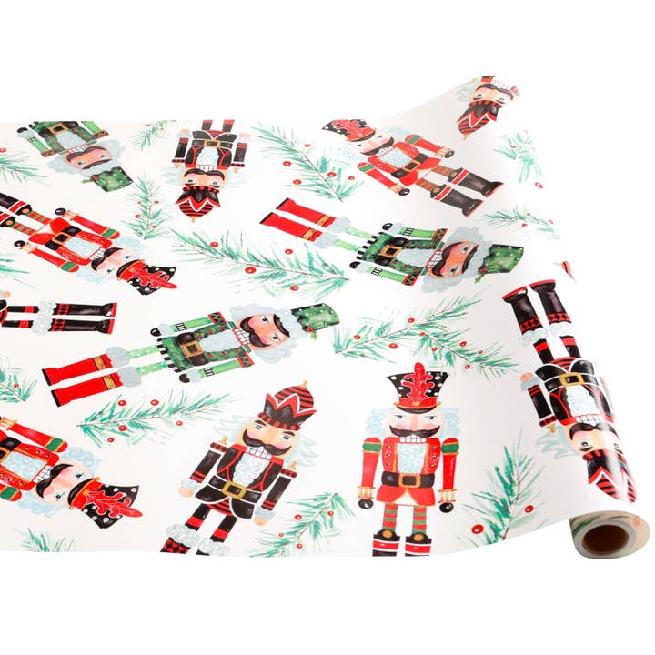$7.00 min 12 NUTCRACKER STORY- ASSORTED NUTCRACKERS TABLE RUNNER..25' feet length x20"width for wholesale by LUX FRAGRANCES