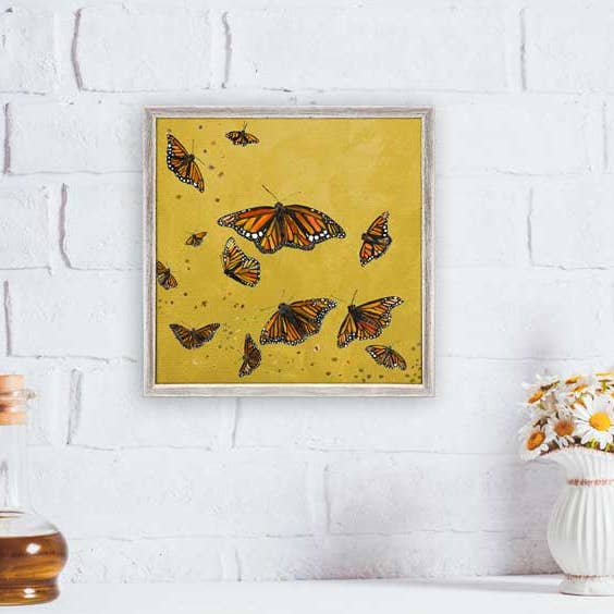 Monarcas - Mini lienzo enmarcado en oro para venta al por mayor de GreenBox Art