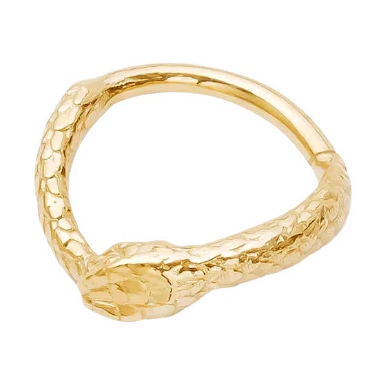Ouroboros – 14K Gold Symbolische Schlangen-Cliquer-Ring für den Großhandel von Piercing-zone