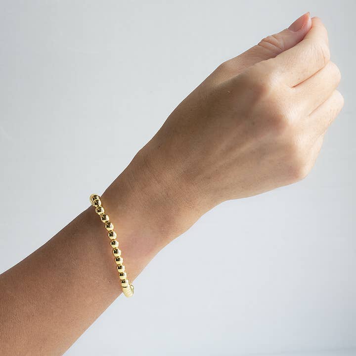 Lenny & Eva – wholesale Beaded bracelet – Layering Bracelets-6mm Gold Stacking Bracelets-Smooth
