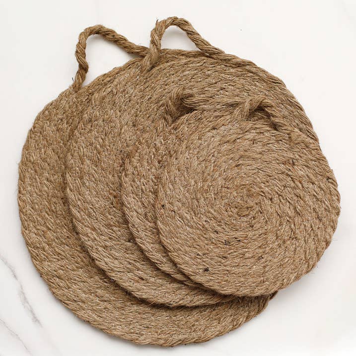 Fodory - Wholesale Trivet - Round Woven Natural Trivets with Handle3