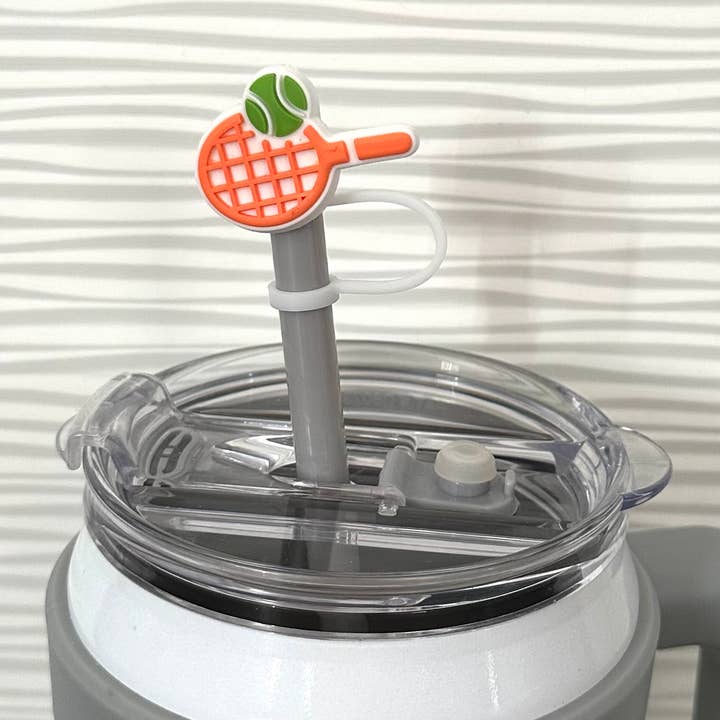 iconic mi - Wholesale Insulated Mug/Tumbler - Straw Cover Tennis Racquet and Tennis Ball 10mm