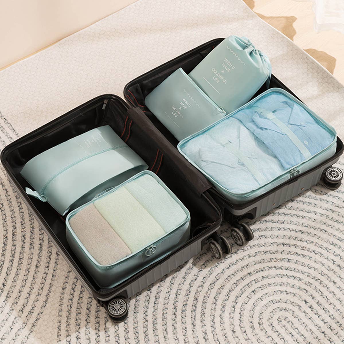 ACCITY - Wholesale Luggage - 5SET LIGHTWEIGHT TRAVEL LUGGAGE ORGANIZER_CWAB054612