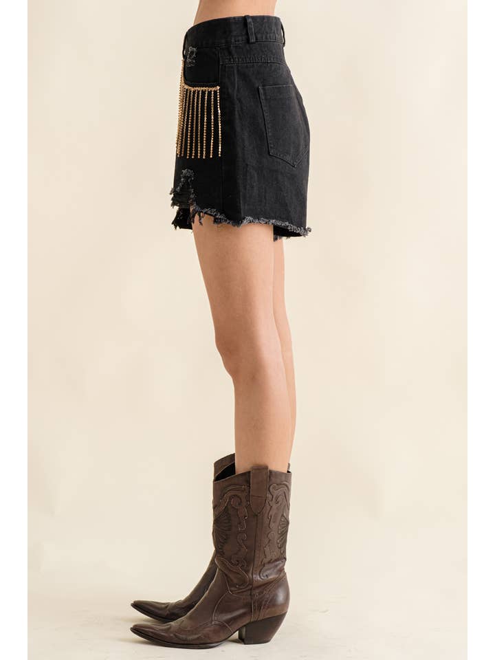 Blue B - Wholesale Shorts – Women’s - 17368P - Distressed Frayed Detail Fringe Rhinestone Denim23