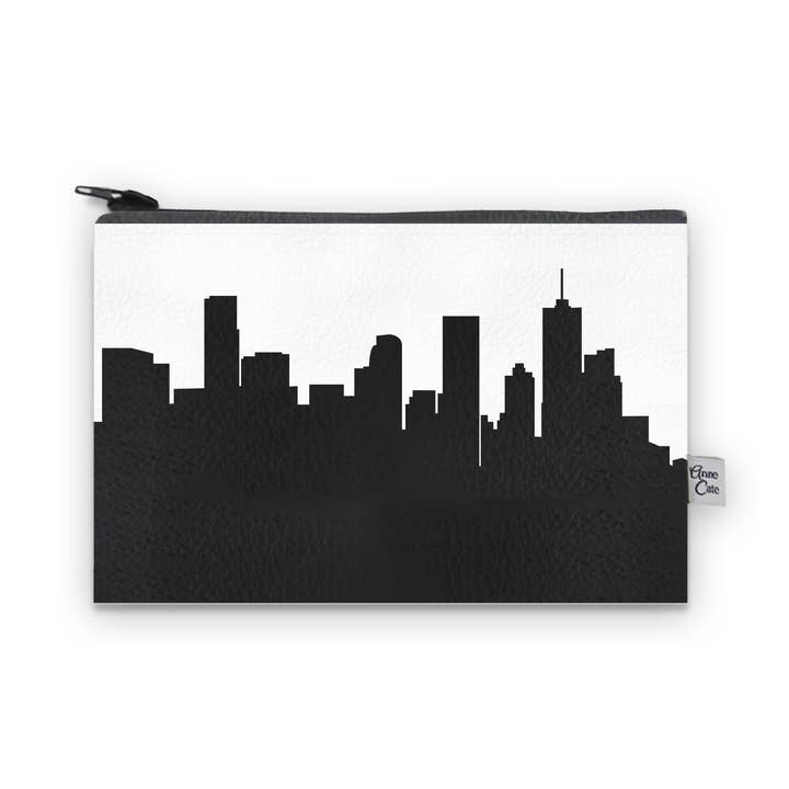 Mini portafoglio Denver Colorado Skyline in pelle vegana per la vendita all'ingrosso da parte di Anne Cate