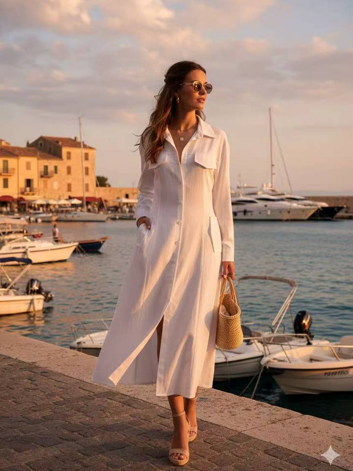 Abito a tinta unita (02-3609) per la vendita all'ingrosso da parte di aikha