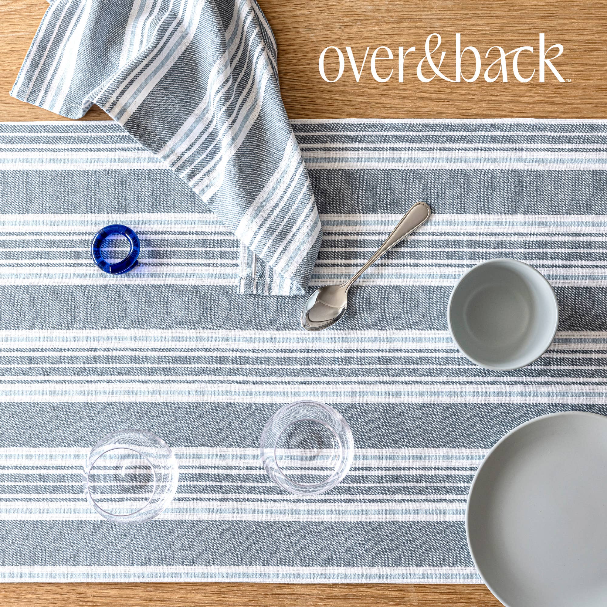 over&back - Wholesale Table Runner - Striped Woven Table Runner – 18x10816