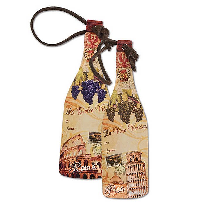 Italian Wine Gift Tags Set of 2 #43-645 for wholesale by IWA Wine Accessories