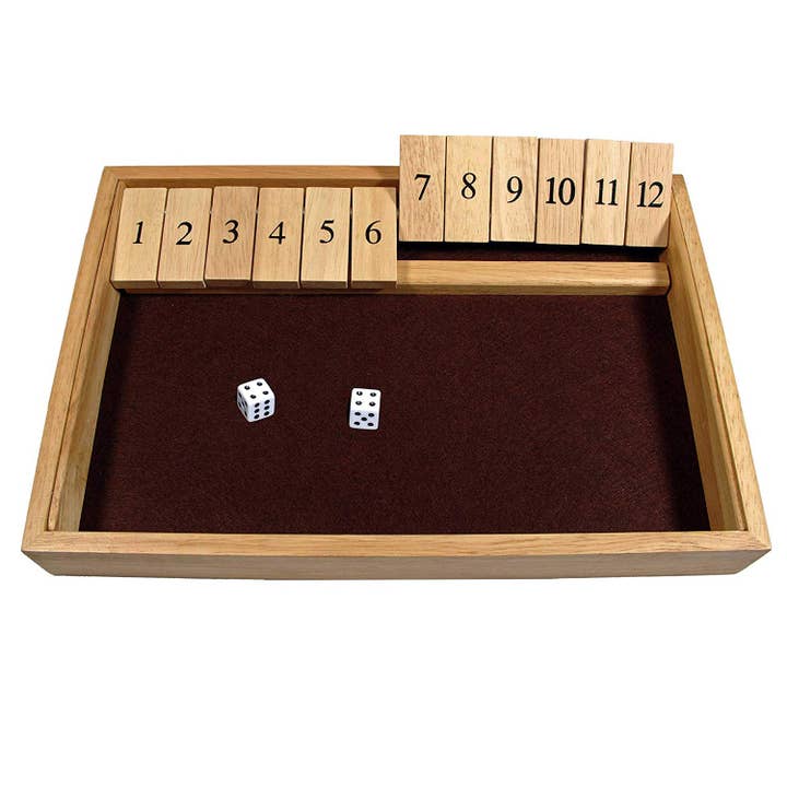 Wood Expressions - Venta al por mayor Juegos de mesa - Juego de mesa Shut the Box con 12 números