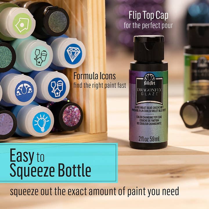 Plaid Crafts - Wholesale Craft Supplies - FolkArt Dragonfly Glaze - Full Spectrum Shift 2oz7