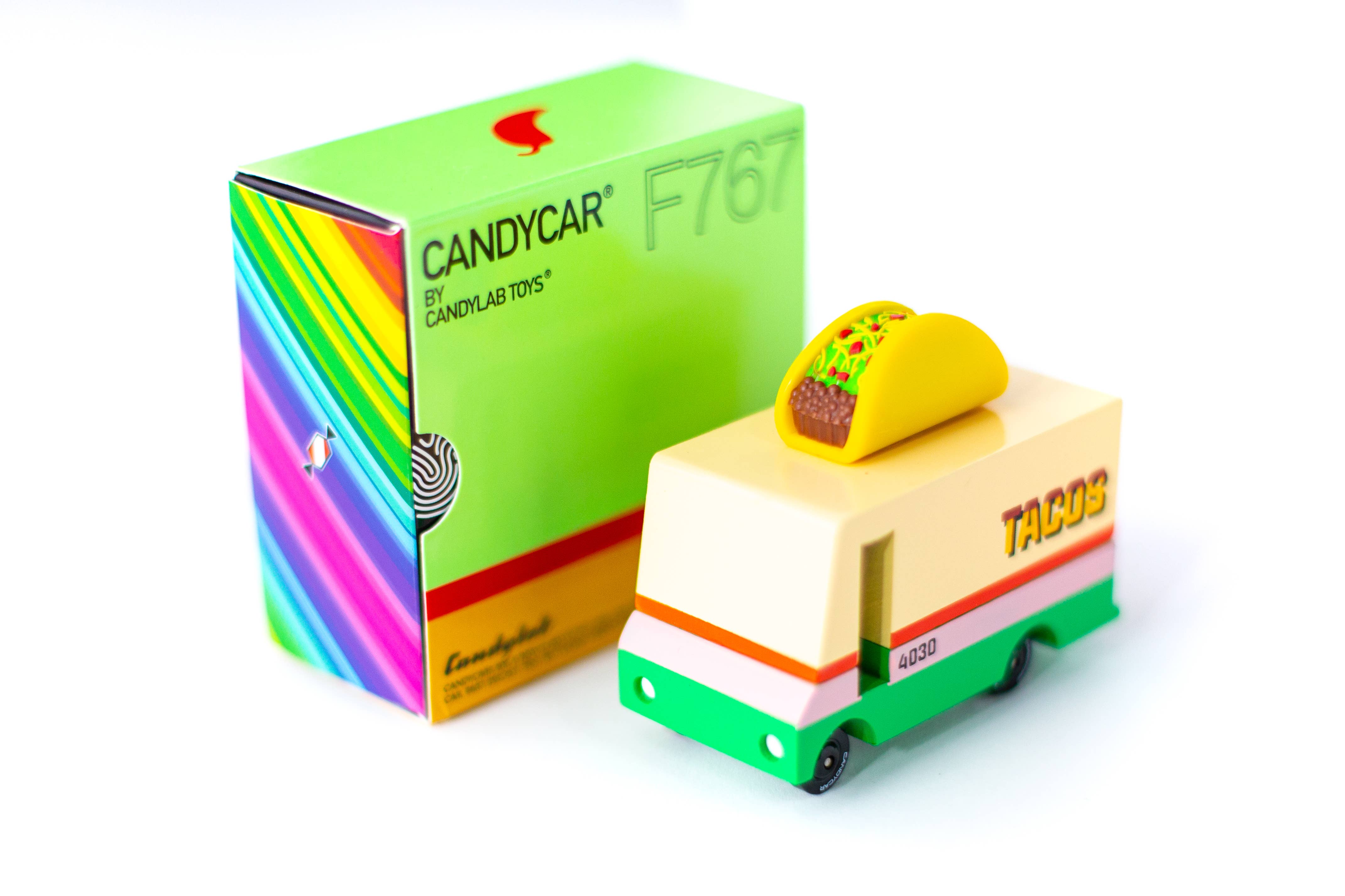 Little Concepts Distribution Ltd - Wholesale Toy Car/Truck - Kids - Candyvan - Taco Van - Wooden Diecast Toy Car Candylab1