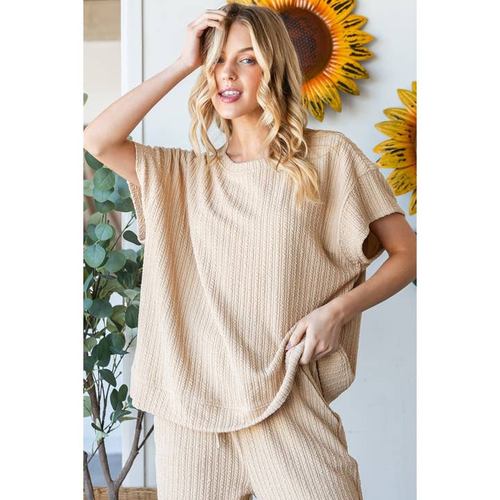 Veveret - Wholesale Knit Top - Women's - Waffle Textured Knit Top1