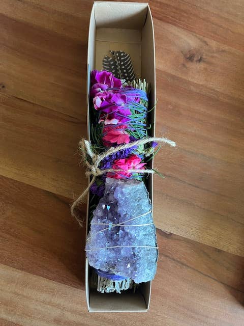 Sage + Amethyst Crystal Bundle (PROTECTION) for wholesale by House of Two Spirits