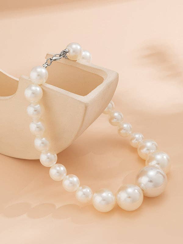 BLANCO Collares y accesorios de perlas con cuentas de venta al por mayor en Faire3