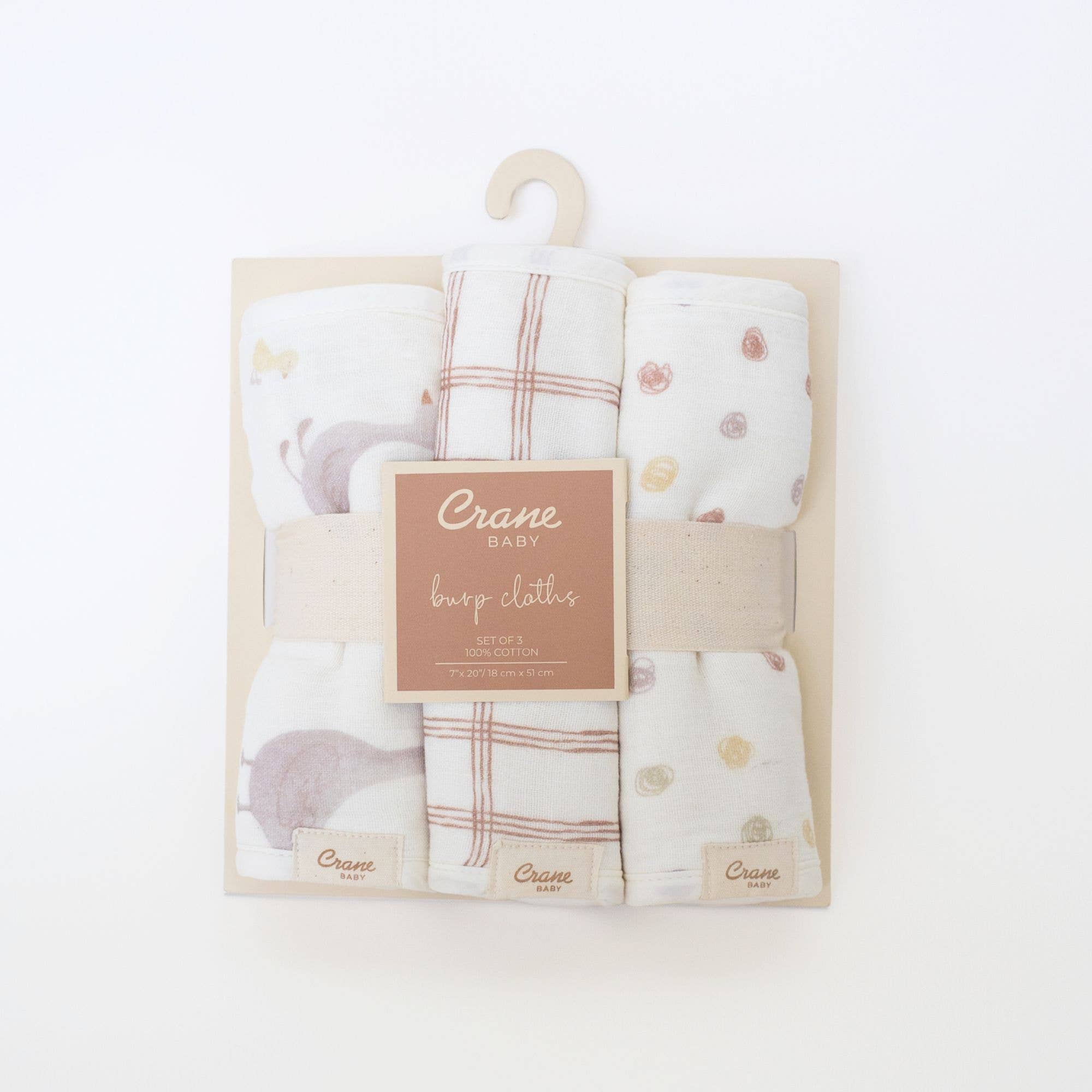 Crane Baby - Wholesale Burp Cloth Set - Baby - Charlie 3-pc. Farmhouse Goose Burp Cloth Set6
