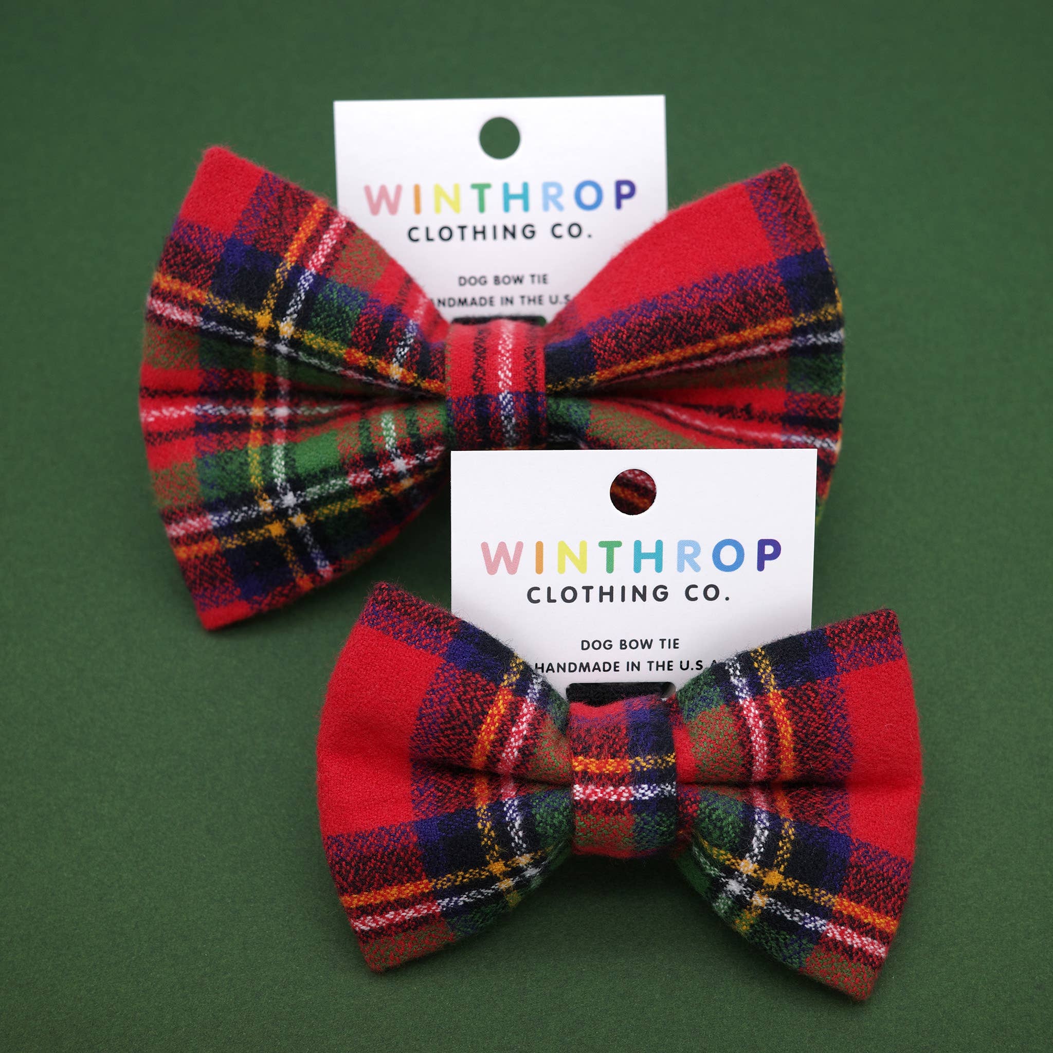 Winthrop Clothing Co. – Großhandel Fliege für Haustiere – Hund – Rote Hundefliege aus Flanell mit Schottenmuster0