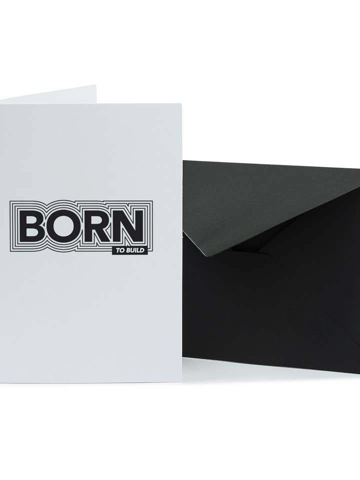 Grußkarte Geboren zum Bauen - Weihnachtskarte für den Großhandel von Cinqpoints