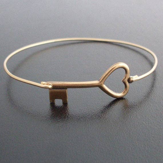 Key to My Heart Bangle Bracelet for wholesale by Frosted Willow