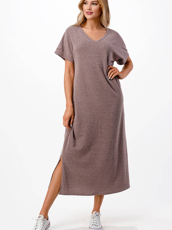 Casual V-Neck Oversized Maxi Dress for wholesale by miroh