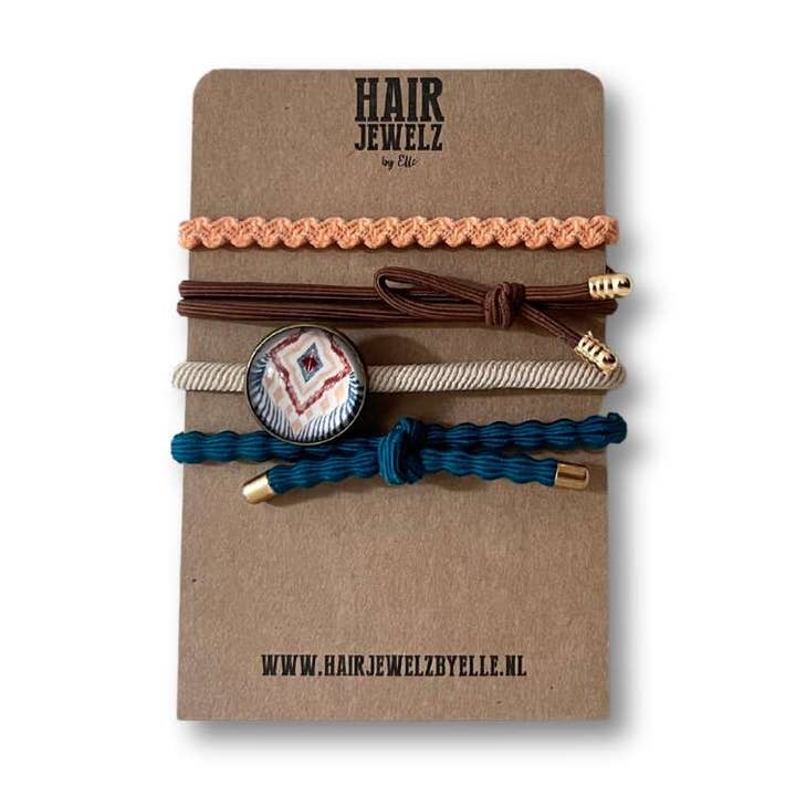 „Etnisk påfugl“ farvebånd for engroshandel hos Hairjewelz by Elle