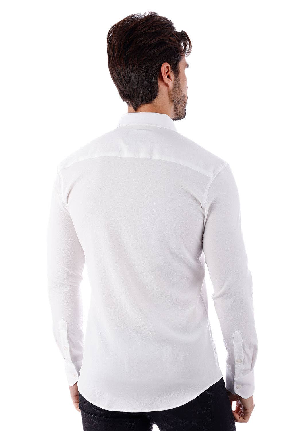 BARABAS - Vente Chemise à col boutonné – homme - Chemise décontractée à manches longues pour hommes de couleur unie 4B3321