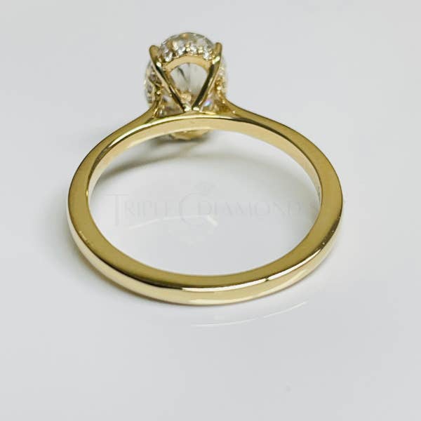 Triple C Diamonds - Wholesale Engagement ring - Oval Cut Hidden Halo 14K Solid Gold Cathedral Setting Engagement Ring4