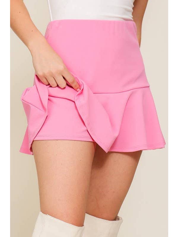 Vanilla Monkey - Wholesale Skort - Women's - High Waisted Techno Crepe Ruffle Skort