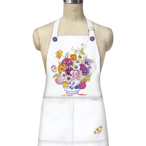 Floral Blue Vase Apron for wholesale by Mary Lake-Thompson Ltd.