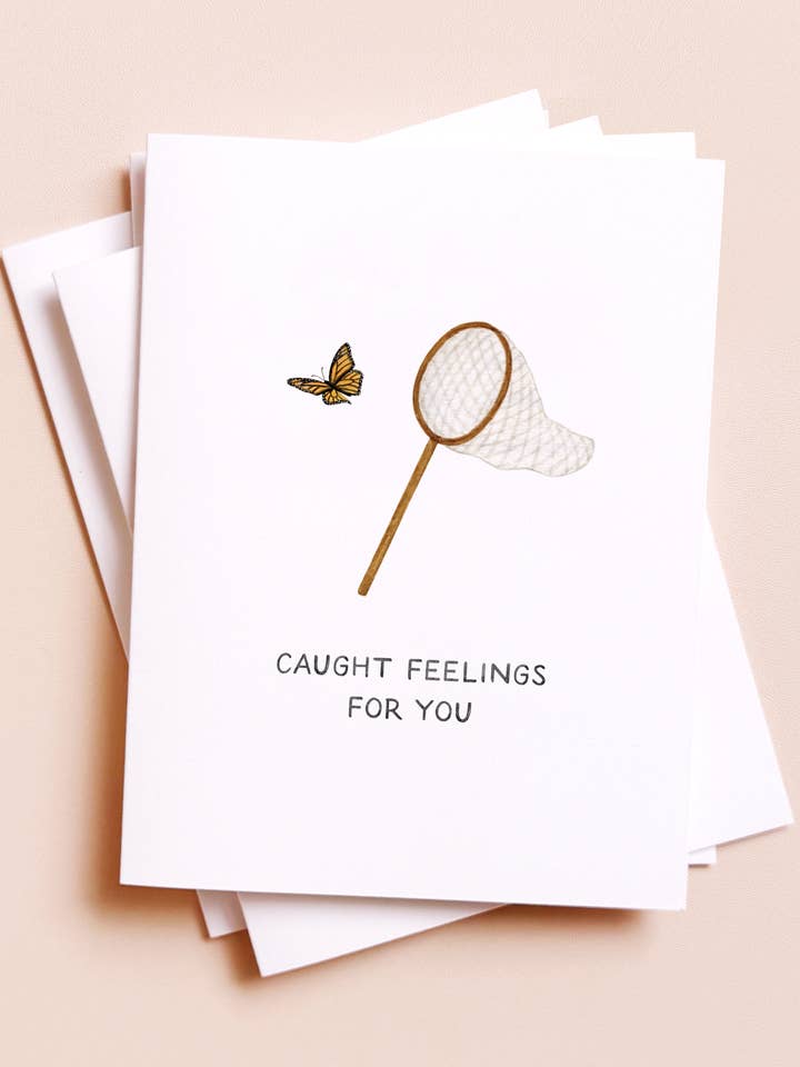 Caught Feelings For You — Funny Butterfly Dating / Love Card for wholesale by Amy Zhang